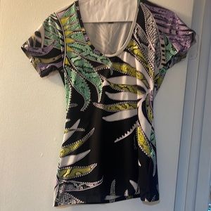 Roberto Cavalli top in good condition. Black with purple